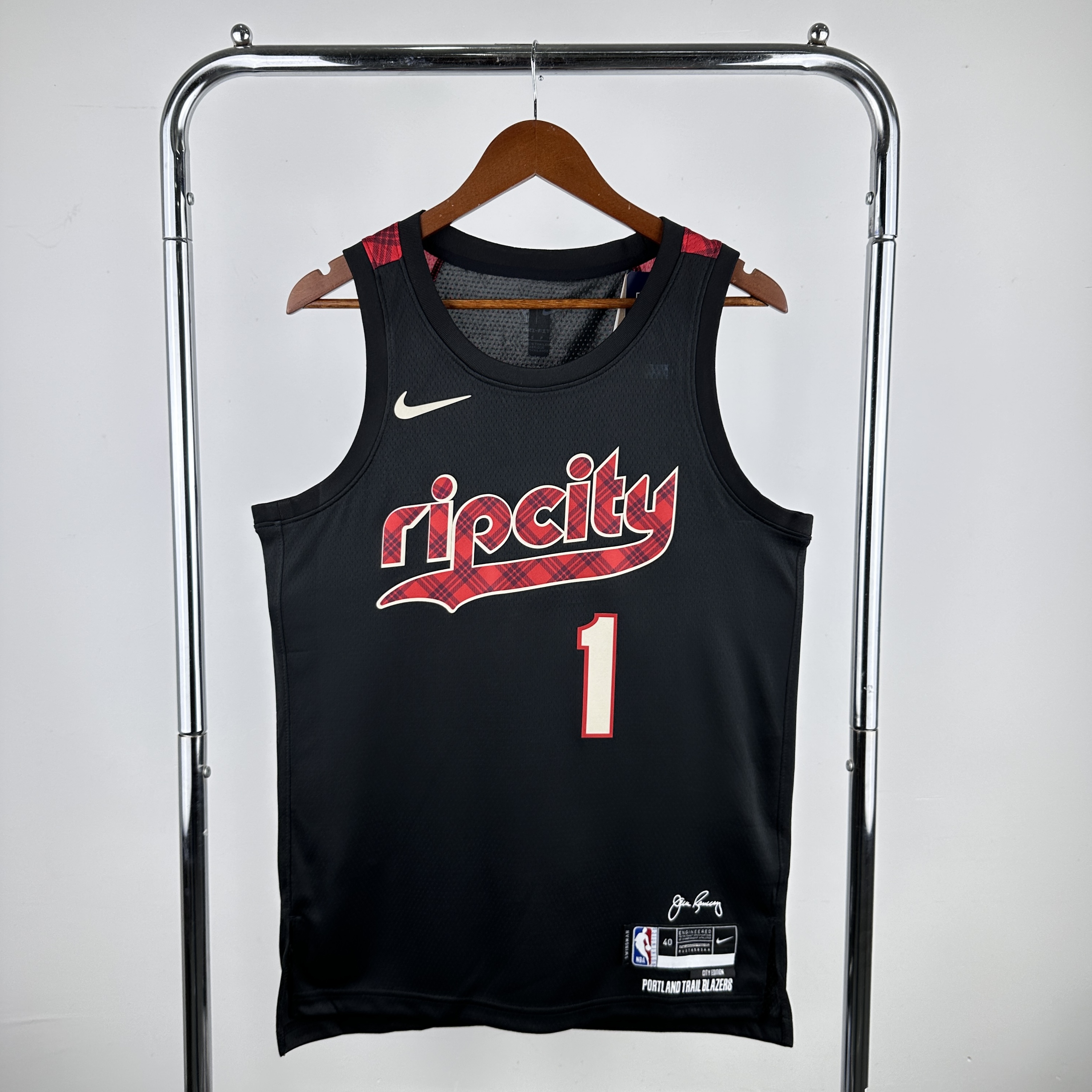 Men Portland Trail Blazers 1 Simmons Black City Edition Nike 2024 NBA Jersey